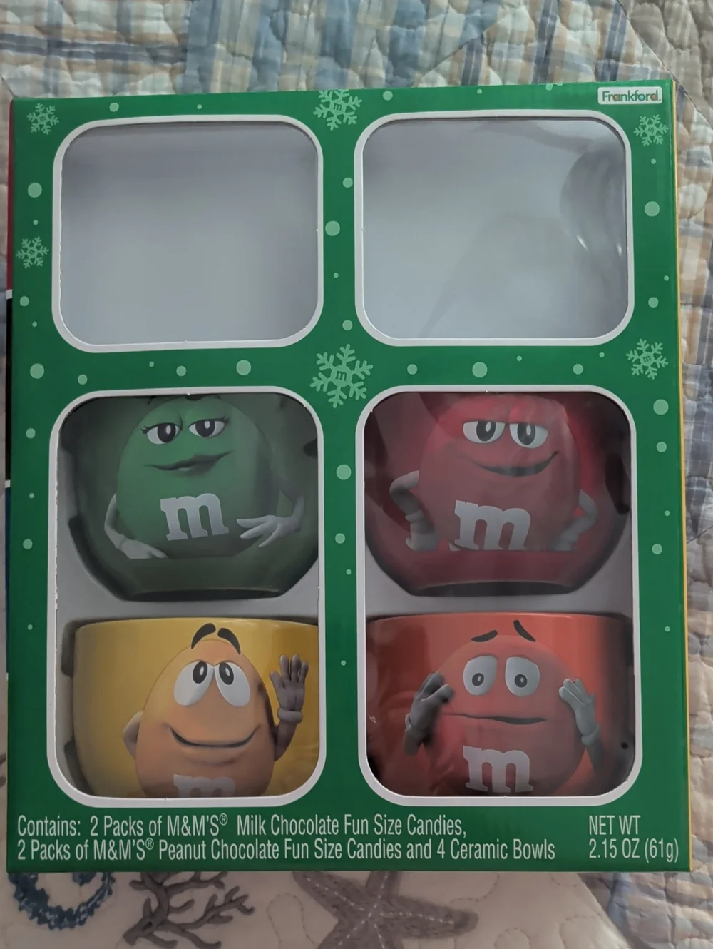 M&M'S Ceramic Bowl Gift Set - Green, Red, Yellow, Orange